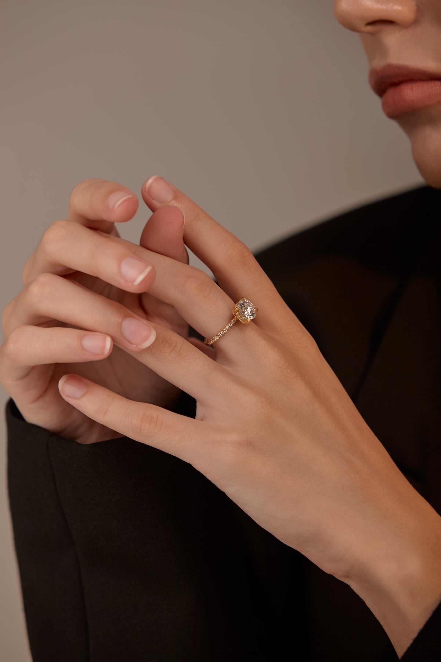 Hidden Halo Round Ring