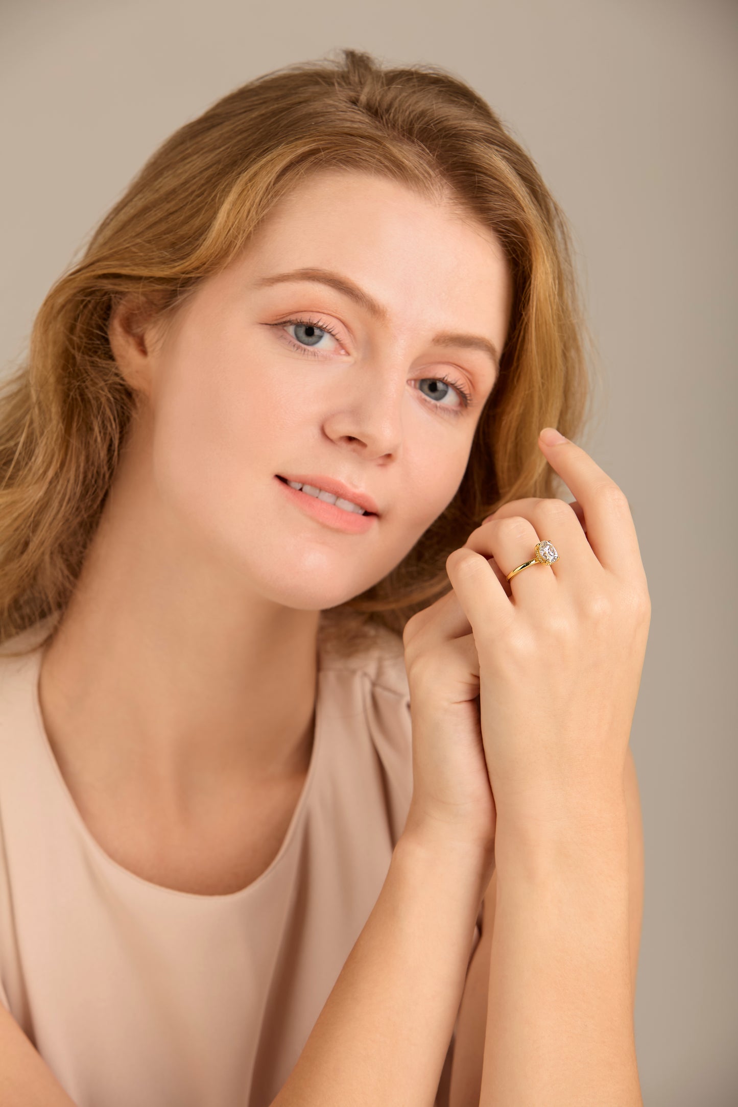 Hidden Halo Oval Ring