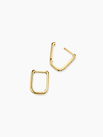 Pave U Hoop Earring