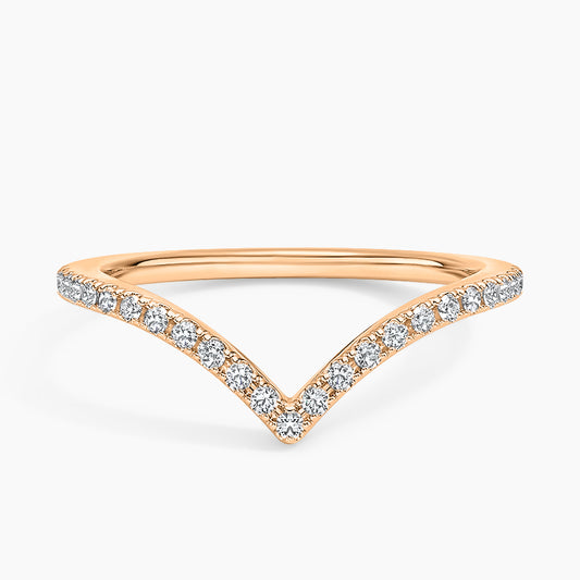 V Contour Diamond Ring