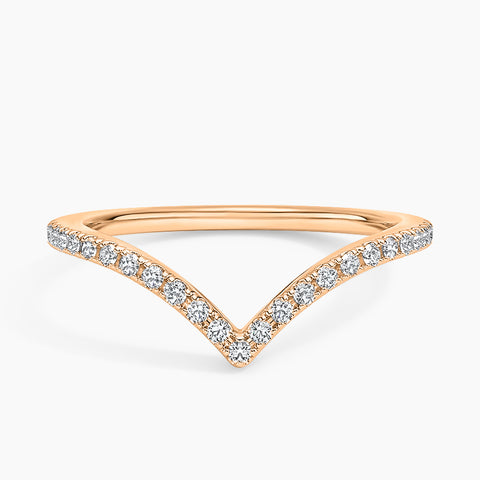 V Contour Diamond Ring