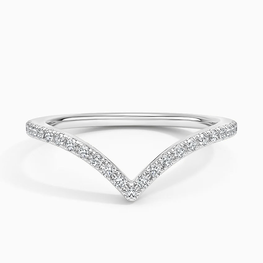 V Contour Diamond Ring