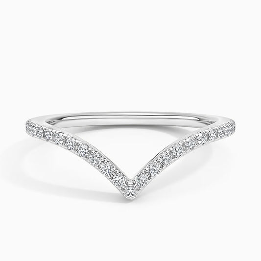 V Contour Diamond Ring