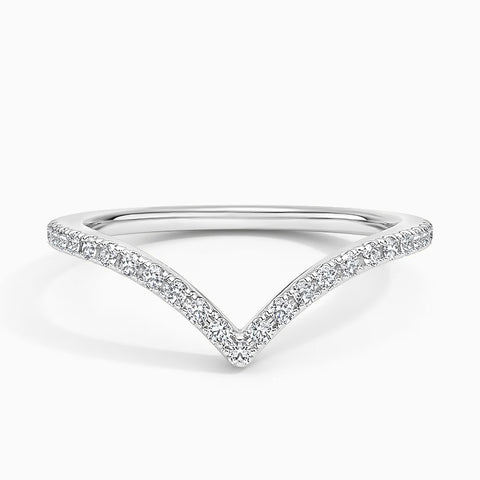 V Contour Diamond Ring