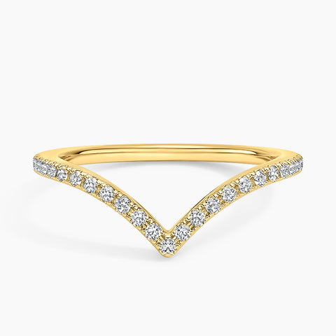 V Contour Diamond Ring
