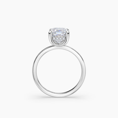 Hidden Halo Emerald Cut Ring