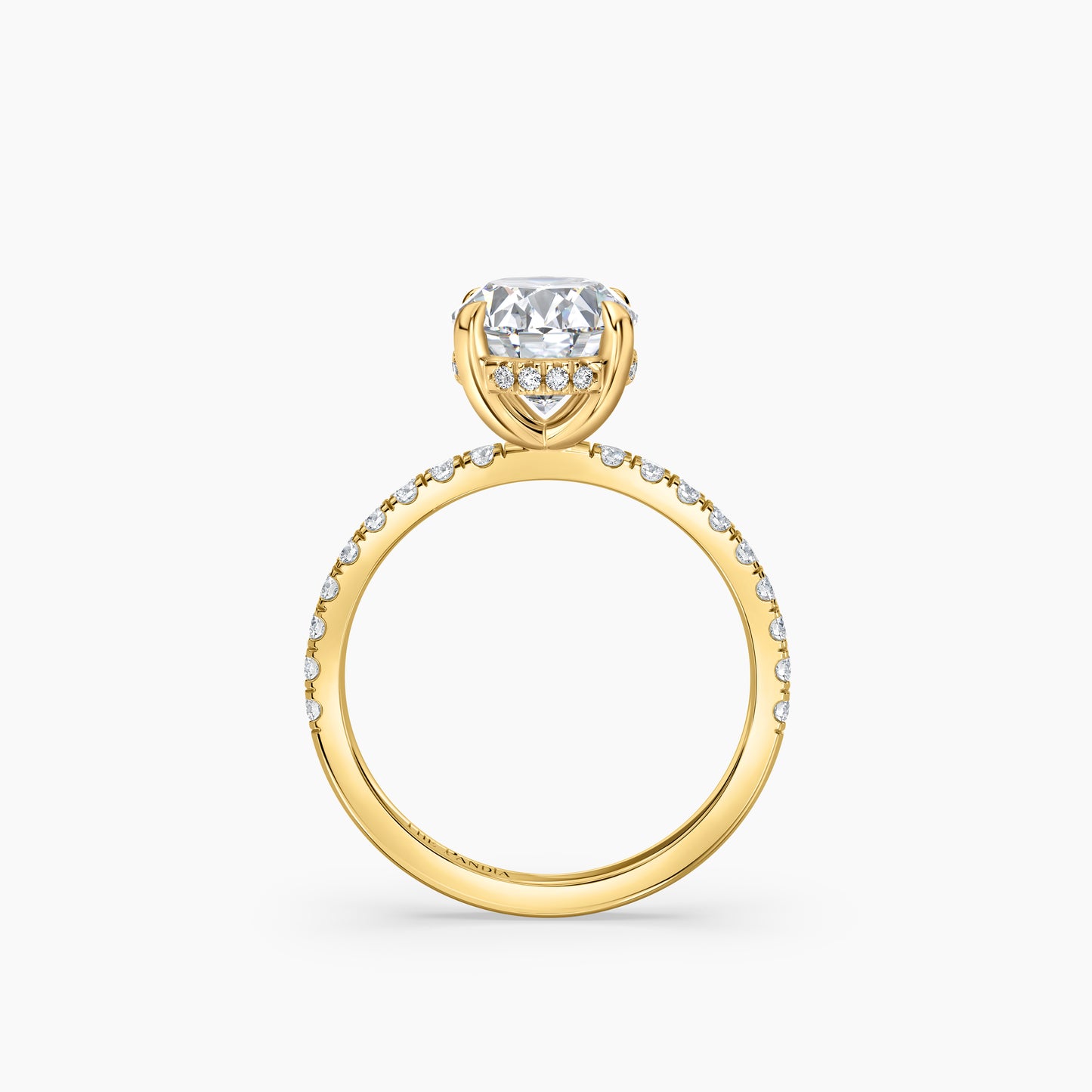 Hidden Halo Pave Oval Ring