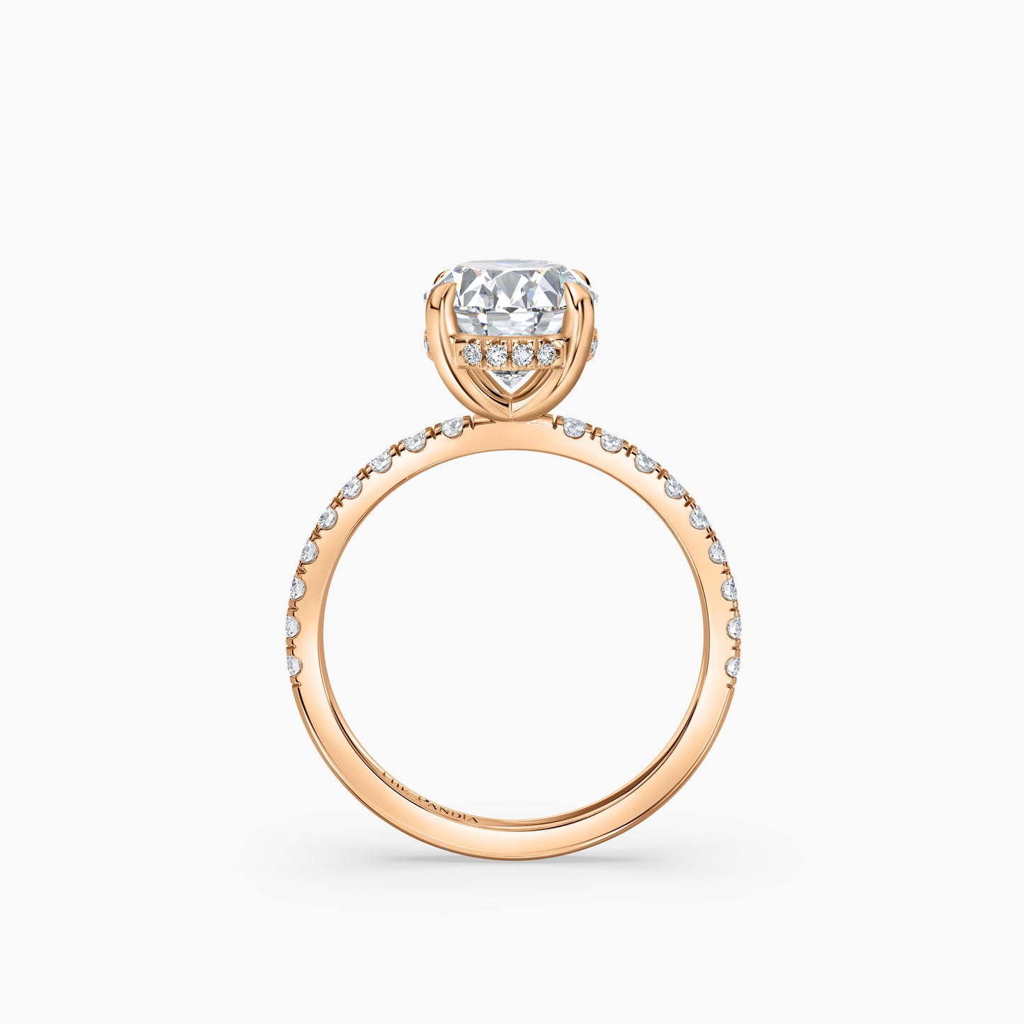 Hidden Halo Pave Oval Ring