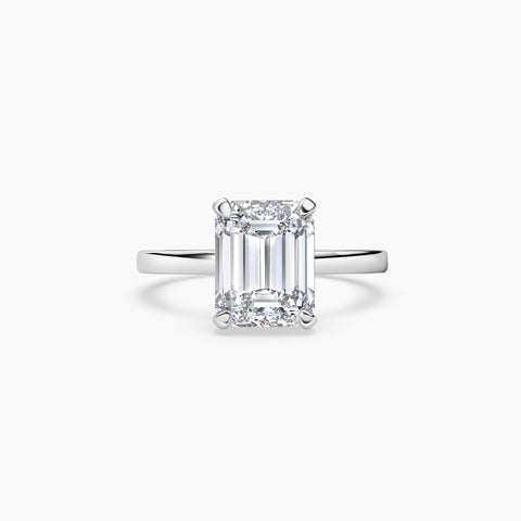 Hidden Halo Emerald Cut Ring