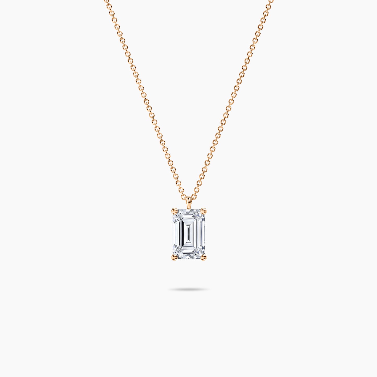 Emerald Cut Diamond Solitaire Pendant