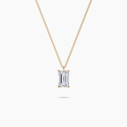 Emerald Cut Diamond Solitaire Pendant