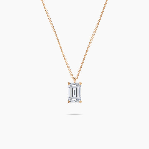 Emerald Cut Diamond Solitaire Pendant