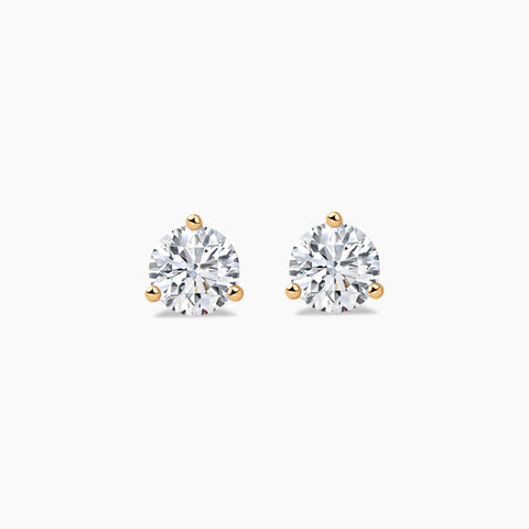 Round Brilliant Solitaire Studs