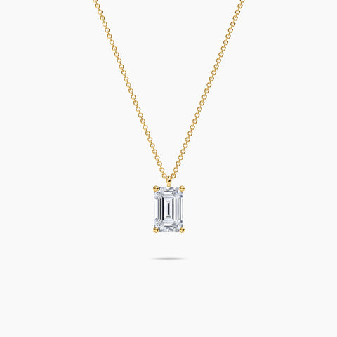 Emerald Cut Diamond Solitaire Pendant