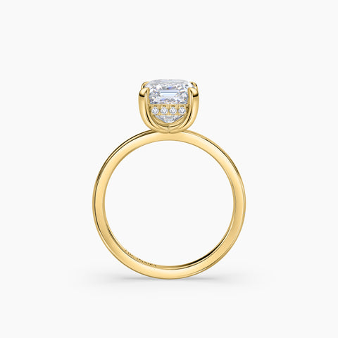 Hidden Halo Emerald Cut Ring