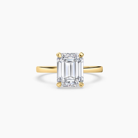 Hidden Halo Emerald Cut Ring